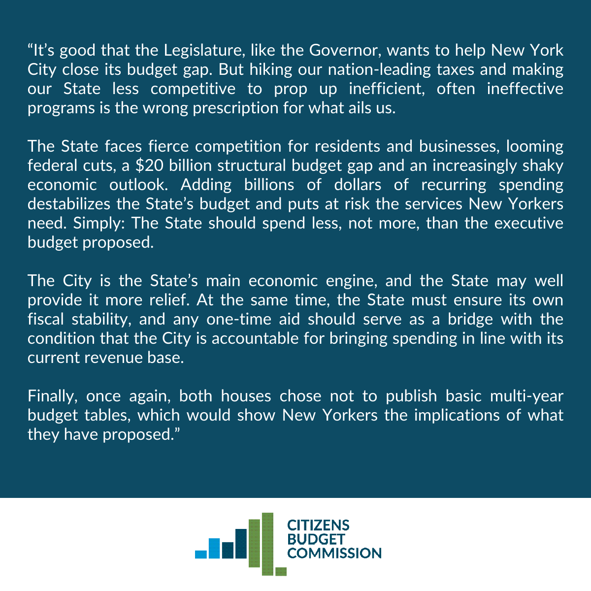 Citizens Budget Commission tweet media