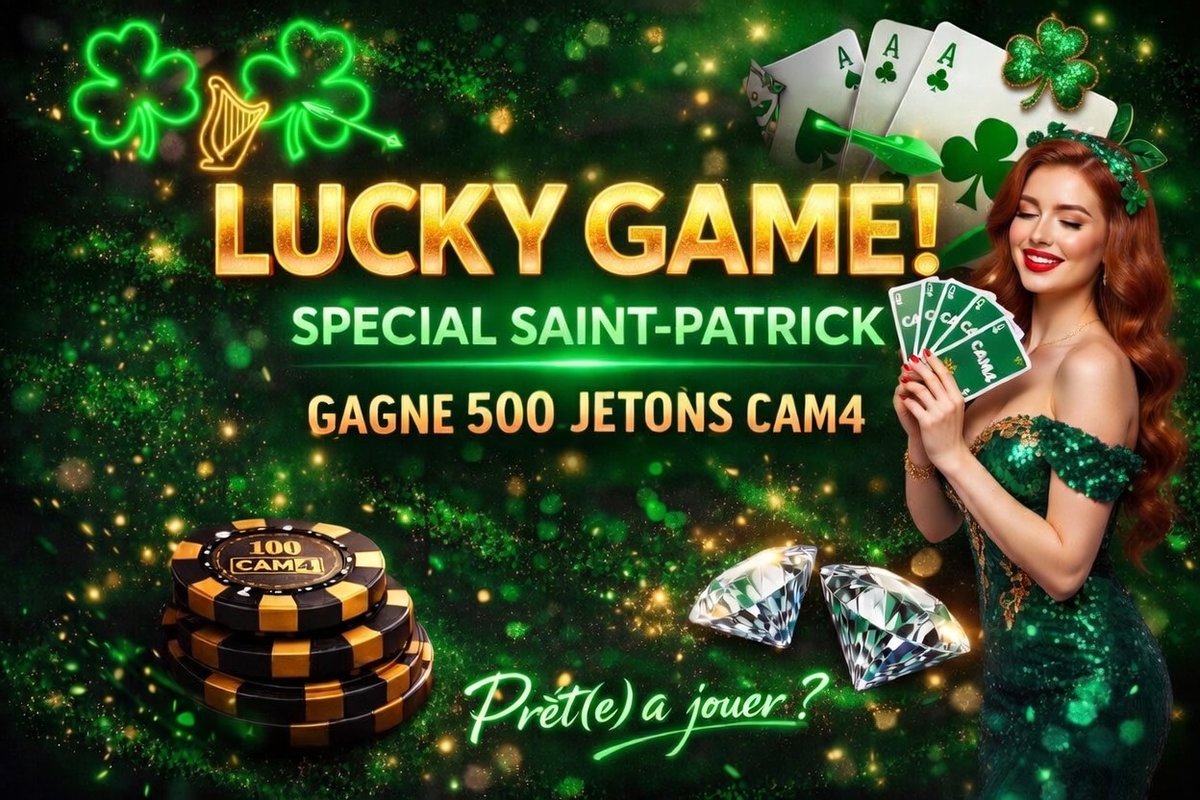 Cam4_FR's tweet photo. 🎉 CONCOURS SAINT-PATRICK EXPLOSIF SUR X ! ☘️🔥
🍀 TENTE TA CHANCE POUR GAGNER 500 JETONS CAM4 EN MODE IRLANDAIS ! 💚✨
📱 RÈGLES MAGIQUES & SIMPLES :

RT ce post pour invoquer la chance du trèfle ! 🔄🍀
FOLLOW le compte @cam4_fr pour recevoir ta dose de shamrock et de fun ! 👉 @cam4_fr
Pas besoin de plus – juste RT + follow et que la magie opère ! 🪄😈

🎁 TIRAGE AU SORT LE MARDI 17 MARS 2026 À 20H30 ! 🕕(Annonce live ici – active tes notifs, le leprechaun va choisir un gagnant ! 🧝‍♂️🏆)