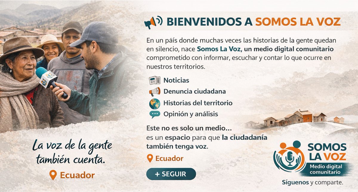 fotorreportajeX's tweet photo. Somos la Voz - Radio Comunitaria
Productor: César Cáceres Rojas
Director: Ángel Ortiz https://t.co/ghmkg8QwKi
