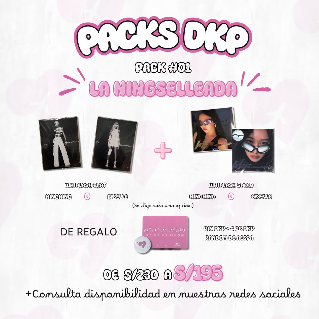 doramakp1's tweet image. 🚨PACKS DKP🚨

#01: LA NINGSELLEADA 

Álbumes de #AESPA + extras💗
De S/230 a S/195

#02: NCITY AL RESCATE

Álbumes de #NCT127  + álbum a elección 💗
De S/220 a S/190

DM 📩💕

📲IG: doramakp_tienda
📲: 956738967
#kpopmerch #Kpop