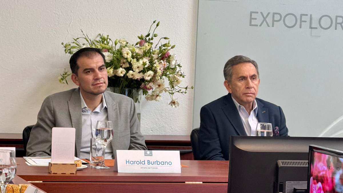 MinTrabajoEc's tweet photo. El ministro @haburbano, en el marco del Acuerdo Democrático Nacional por la Empleabilidad, mantuvo un encuentro con el Directorio de @ExpofloresEc, donde se presentó una propuesta de gestión laboral conjunta para ampliar las oportunidades de empleo joven a través de la plataforma @EmpleoEncuentra.

Estas acciones fortalecen las políticas públicas orientadas a generar más empleo formal y abrir nuevas oportunidades para los ecuatorianos.

#ElNuevoEcuador #EmpleoFormal #EmpleoJoven