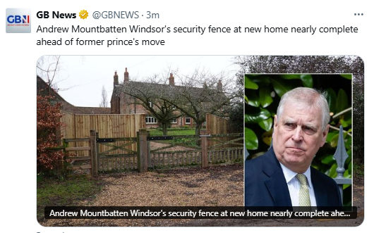 Andrew Windsor. New home. New fence. New security. All paid for by you.
The same man who can't answer for Epstein gets a palace while you can't afford your rent.
Walls going up around him. Standards going down the drain. And your council tax keeps climbing.
#AbolishTheMonarchy.