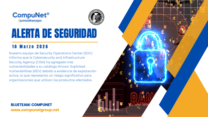 CompunetChile's tweet photo. 🚨 Alerta de Ciberseguridad
La Cybersecurity and Infrastructure Security Agency (CISA) detecta explotación activa de vulnerabilidades en:
• Omnissa Workspace ONE UEM
• SolarWinds Web Help Desk
• Ivanti Endpoint Manager
Se recomienda aplicar parches y revisar actividad https://t.co/6wJQRozfSc