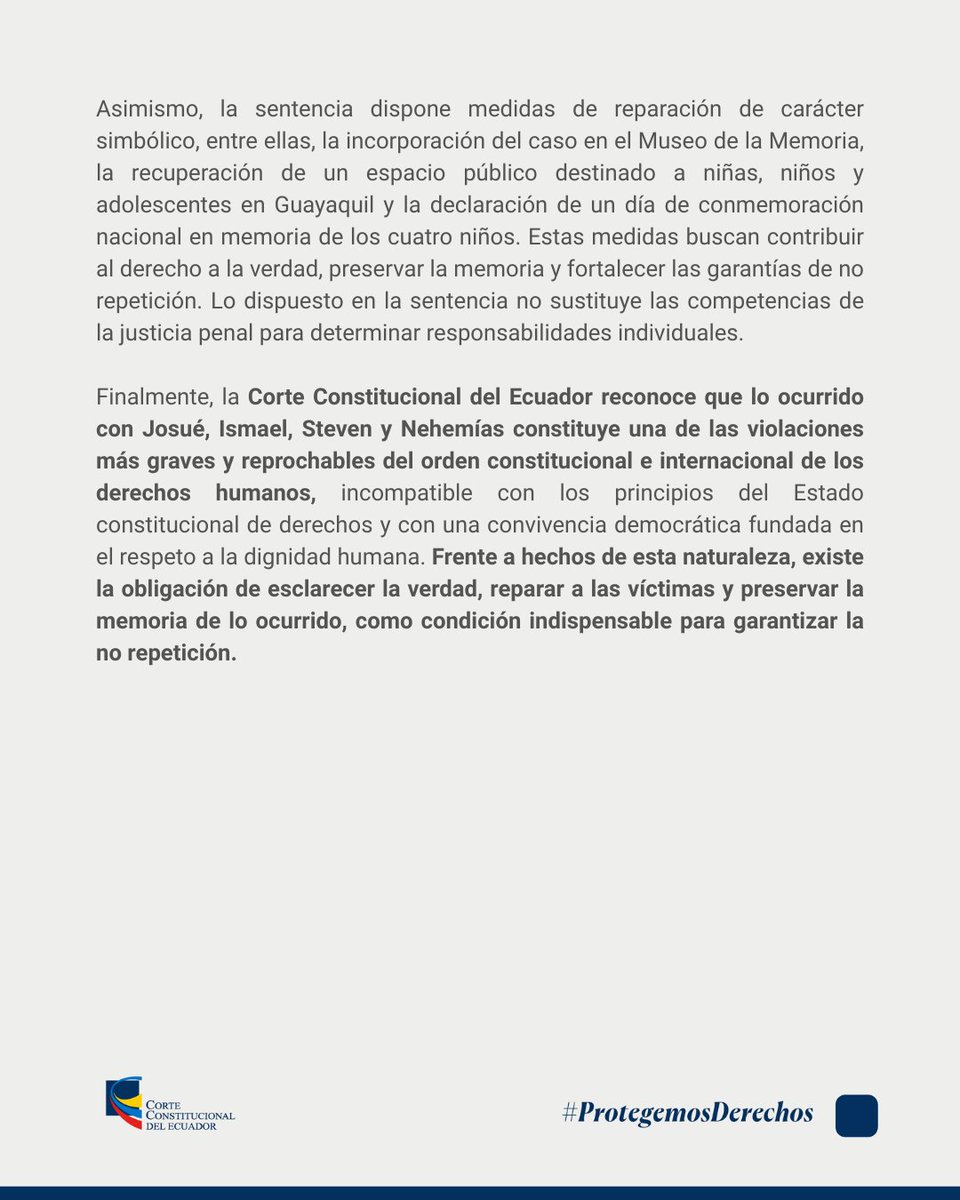 🔵 #BoletínCC | La Corte Constitucional conoció el caso de los cuatro niños de Las Malvinas y desarrolló el alcance del hábeas corpus instructivo como garantía del derecho a la verdad. 

Conoce más aquí ⤵️
bit.ly/3Pd7fqx

#ProtegemosDerechos