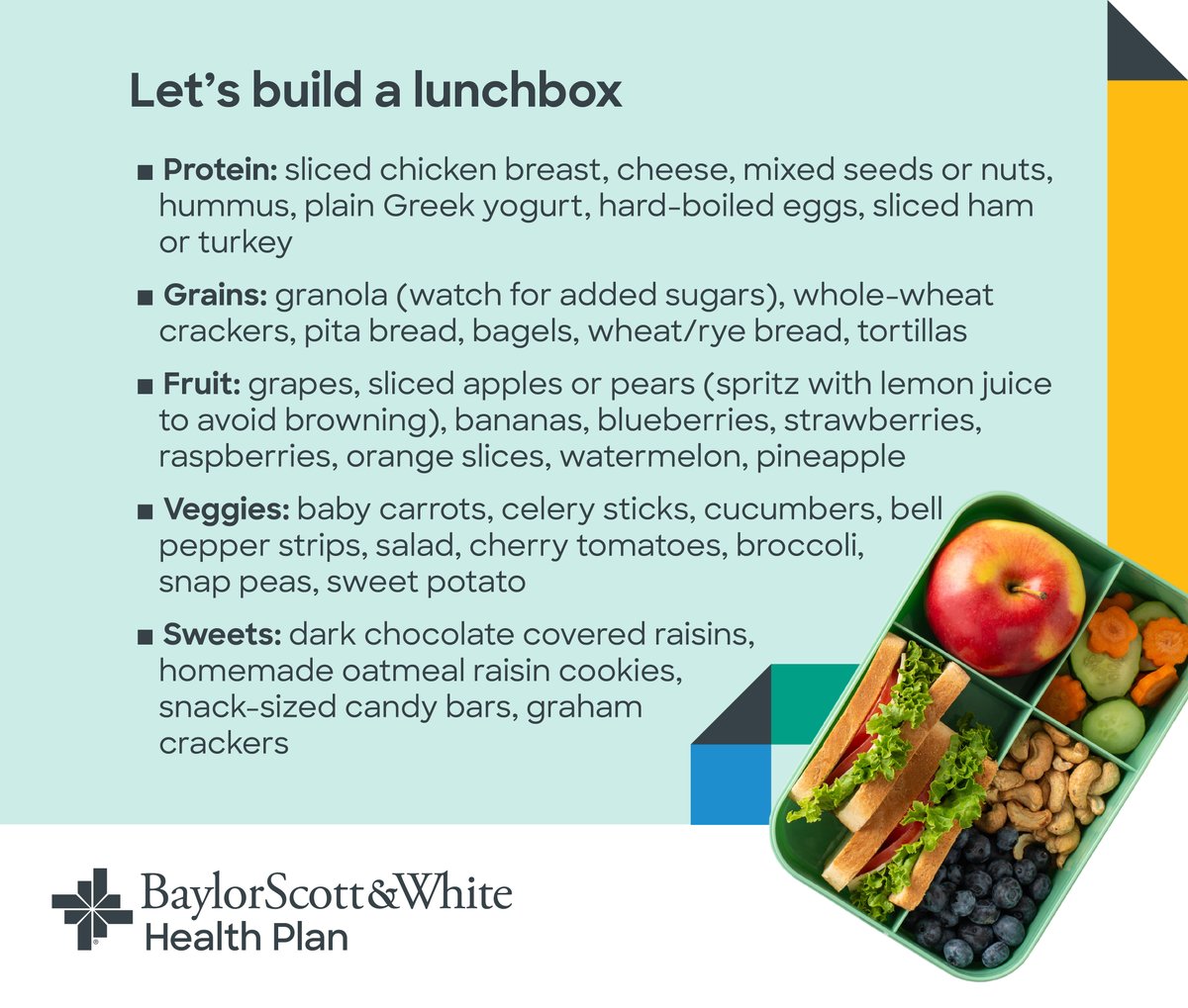 bswhealthplan's tweet photo. 🥪 Who knew saving money and eating healthier could be as easy as packing a lunch?  
Drop your top picks for healthy meals-to-go in the chat! 👇  #HealthyLunch #LunchboxIdeas https://t.co/z4i3GKmenb