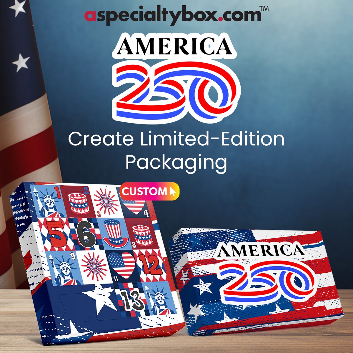 aspecialtybox's tweet photo. Letโs make 250 years sparkle! ๐บ๐ธ
From sweet treats to special gifts, our custom packaging is the perfect way to show some patriotic flair.
Make your products part of the celebration!
https://t.co/JTJGBM18HK
#USA250 #CustomBoxes #PackagingWithStyle #RedWhiteAndBlue https://t.co/0uqvpDiBl9