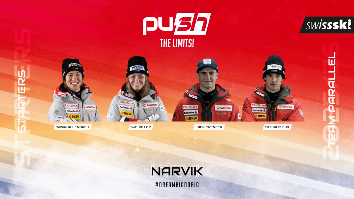 swissskiteam's tweet image. Mit dieser Aufstellungen tritt die Schweiz am Mittwoch (10.30 Uhr) beim Team-Event der Junioren-WM in Narvik 🇳🇴 an.💪

#swissskiteam #push