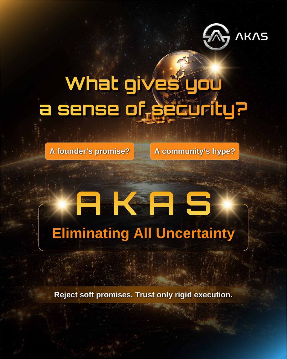 AKASOfficial_'s tweet image. AKAS: The Sector’s Only Verifiable Treasury Backing. 🔥

The Core Logic: 
In the AKAS ecosystem, Treasury Backing is not a promise—it is a perpetual support mechanism hardcoded into the protocol. ⛓️

The Philosophy: 
Humans falter. 
Code is Eternal. 🛡️

#AKAS #CodeIsLaw