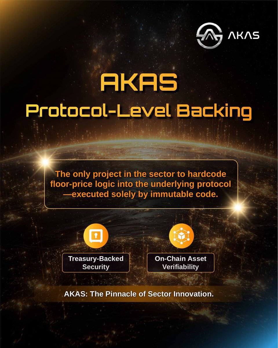AKASOfficial_'s tweet image. AKAS: The Sector’s Only Verifiable Treasury Backing. 🔥

The Core Logic: 
In the AKAS ecosystem, Treasury Backing is not a promise—it is a perpetual support mechanism hardcoded into the protocol. ⛓️

The Philosophy: 
Humans falter. 
Code is Eternal. 🛡️

#AKAS #CodeIsLaw