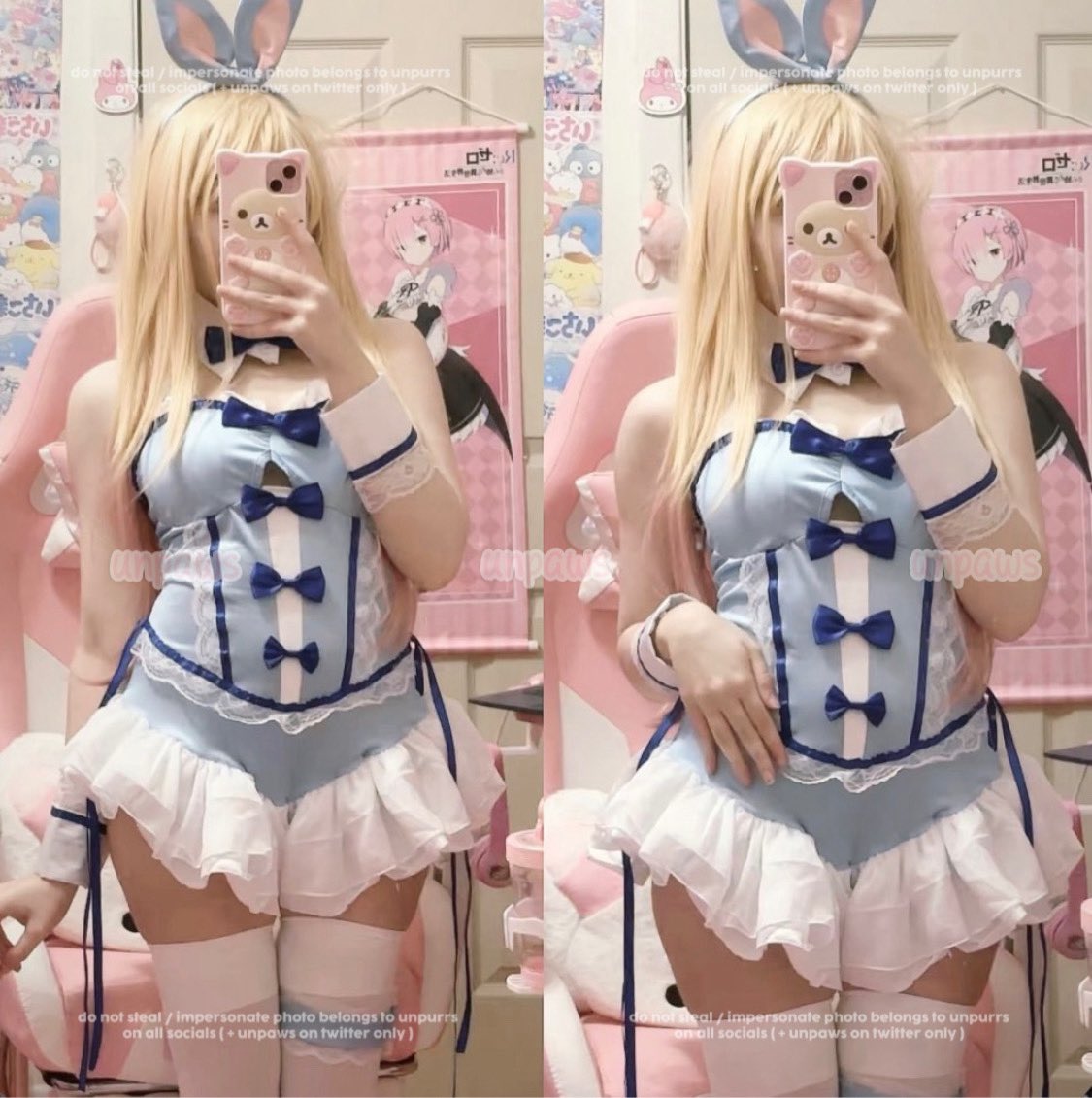 unpurrs's tweet photo. I could be your bunny girl ≽₍^_ ‸ _ ^₎≼⟆  ₊˚﹒
ʚ #nsfwtwt #cosplayer #egirl #cutecore ɞ https://t.co/OcWatjYw8H