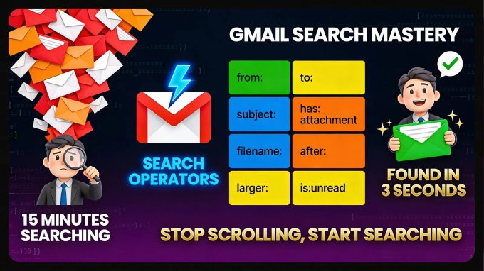 websticknl's tweet image. 🚀 Gmail: How to Find ANY Email in 3 Seconds (Search Operators Guide)   linkedin.com/pulse/gmail-se…   #WorkSmarter #ProductivityTools #GmailTips #EmailSearch