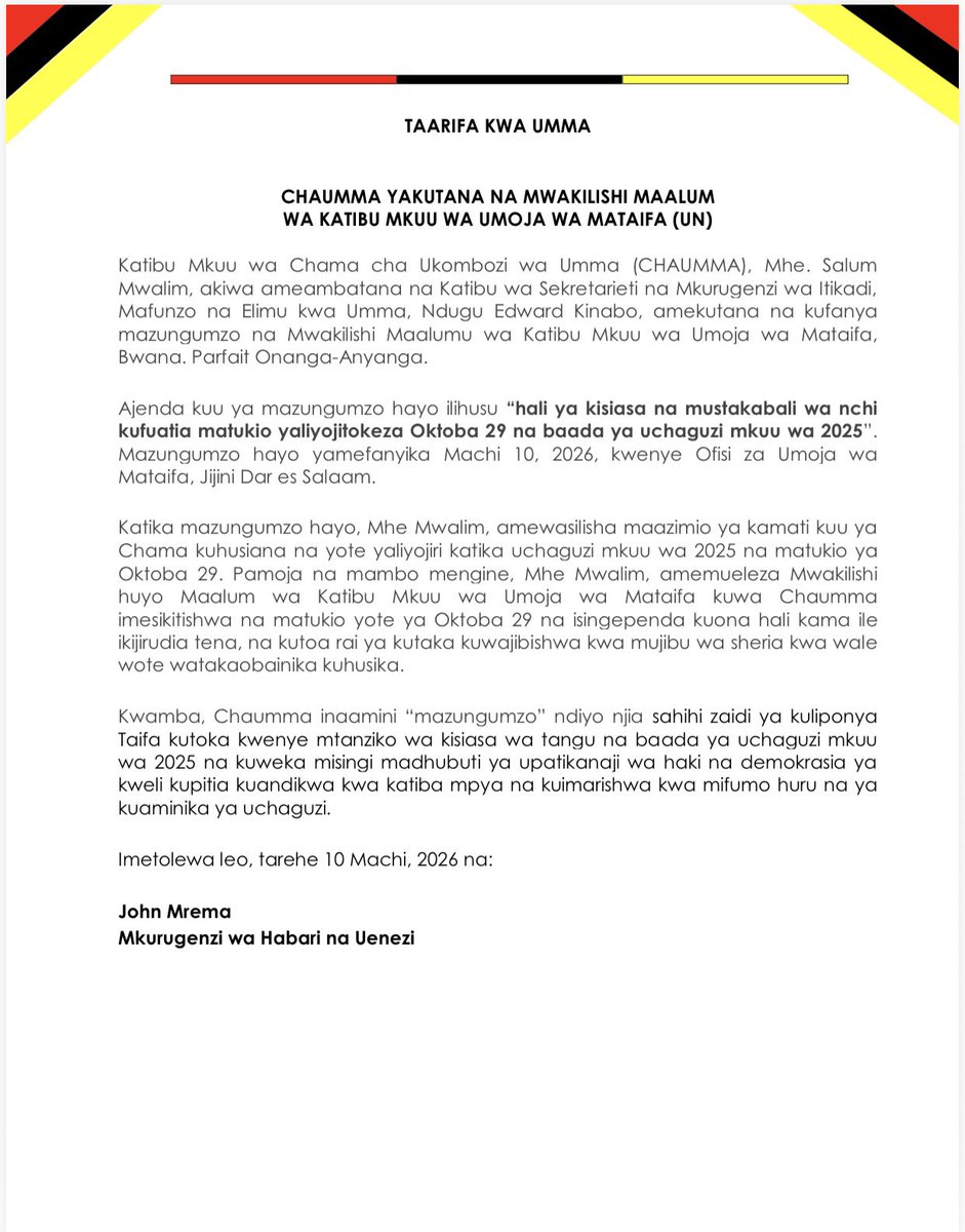 CHAUMMA Tanzania tweet media
