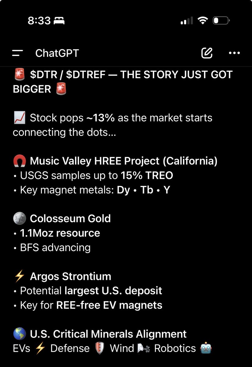 CharlesT_555's tweet photo. 🚨 Why This Rare Earth Stock Jumped ~13%
🚀 $DTR / $DTREF — THE STORY JUST GOT BIGGER 🚀
https://t.co/l9ni48EIMK
#RareEarths #CriticalMinerals #Gold #MiningStocks #EVSupplyChain #DefenseMetals #Strontium 🚀🧲🪙 https://t.co/RxWhleuMng