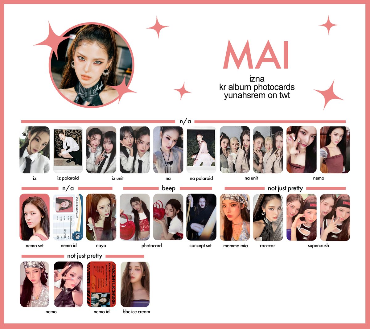 yunahsrem's tweet photo. izna 이즈나 photocard 포토카드 template
all korean albums

hd: https://t.co/0h1oSdNwYX

mai 마이 jeemin 지민 jiyoon 지윤 koko 코코 sarang 사랑 jungeun 정은 saebi 세비 https://t.co/jenFTWI3iP