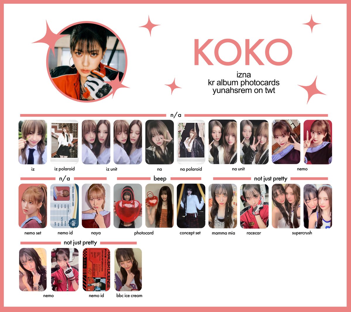 yunahsrem's tweet photo. izna 이즈나 photocard 포토카드 template
all korean albums

hd: https://t.co/0h1oSdNwYX

mai 마이 jeemin 지민 jiyoon 지윤 koko 코코 sarang 사랑 jungeun 정은 saebi 세비 https://t.co/jenFTWI3iP