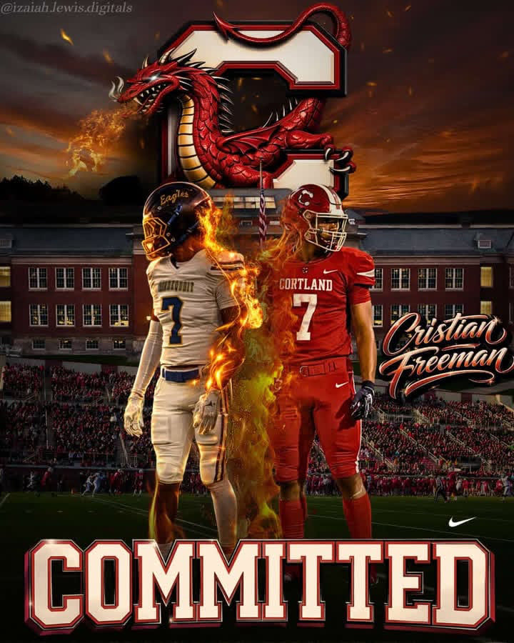 CFreeman_07's tweet photo. SUNY Cortland class of 2030! I can't wait to officially join the Red Dragon family. A huge thank you to my coaches for believing in me and pushing me to be my best, and to my amazing family for their endless love and support.🔴🐉 ⁦@suny_cortland⁩ https://t.co/3jsc45ivik