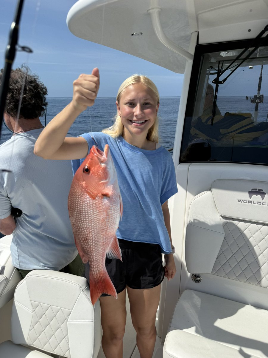 TilleyArmstro's tweet photo. Off the field today—no goals scored, just snapper. 🎣🐟 https://t.co/T7bU4U2wBP