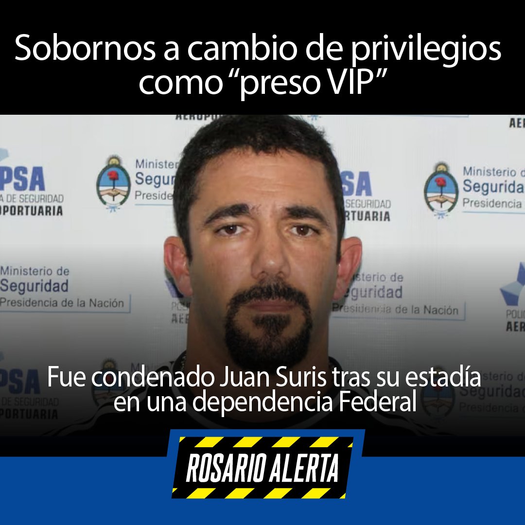 RosarioAlerta's tweet photo. ⚖️ Condenan a Juan Suris por pagar sobornos y obtener privilegios como “preso VIP” en una sede de la Policía Federal en Santa Fe. Dos jefes policiales también recibieron penas por facilitar el trato preferencial.
#Judiciales #SantaFe #Suris https://t.co/clBSjTKp3e https://t.co/P3JKftnv9T