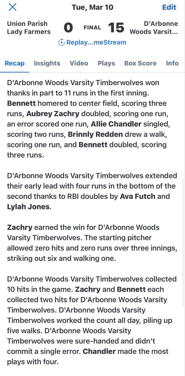 DWCS_SOFTBALL's tweet photo. https://t.co/E41fae1MIR