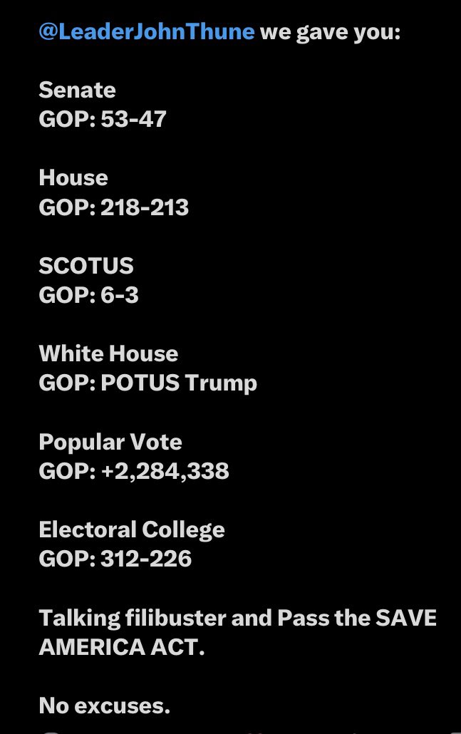 TommyBoyThe3rd's tweet photo. @BrandonStraka Nothing he can do 🥴 What a #LyingAss #Corrupt #SellOut #Establishment #POS #RINO @LeaderJohnThune  DO YOUR JOB!  #PassTheSAVEAmericaActNOW https://t.co/8rwP3O9hgj
