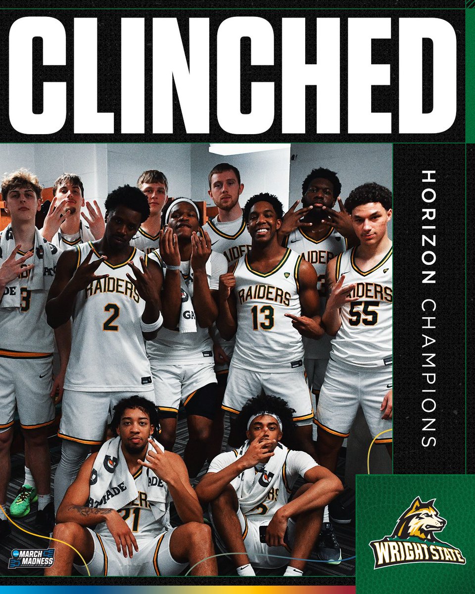 MarchMadnessMBB's tweet image. WRIGHT STATE PUNCHES ITS TICKET 🎟️

The Horizon League winners secure a #MarchMadness spot for the first time since 2022 👏