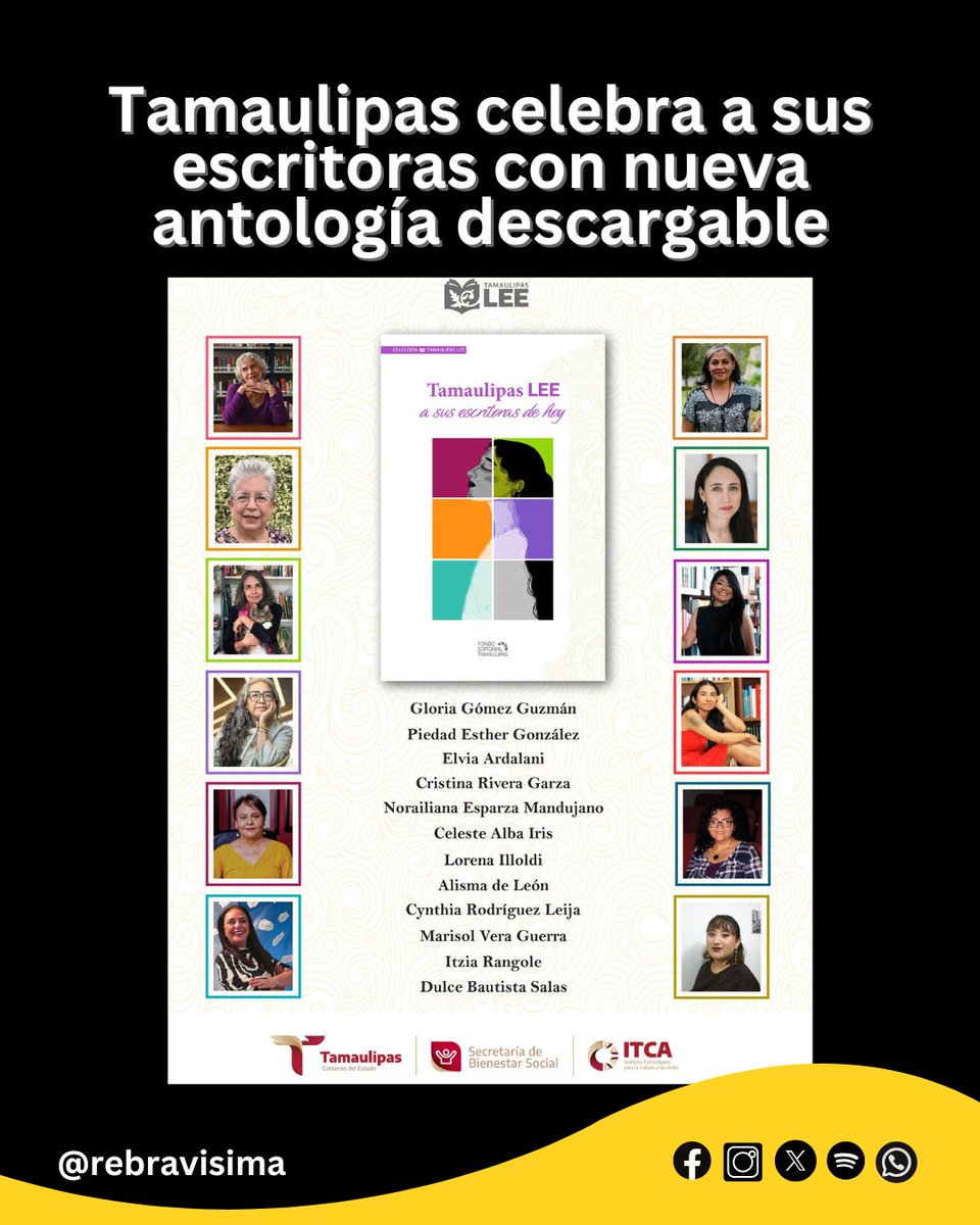 #Tamaulipas | La obra reúne las voces de poetas y narradoras representativas de tres generaciones literarias del estado, ofreciendo un valioso panorama de la literatura contemporánea tamaulipeca

+Info: t.ly/3BGVh