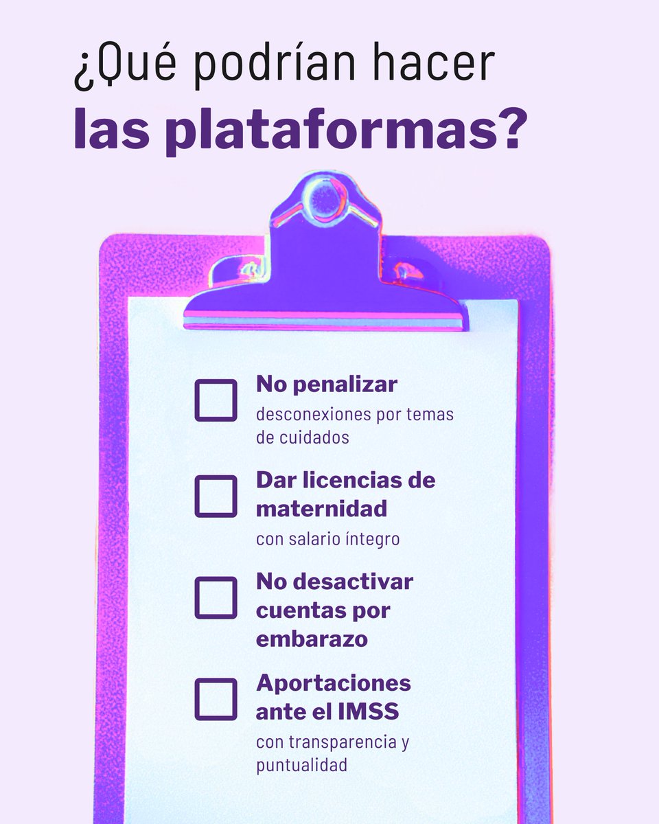 oxfammexico's tweet photo. Detrás de cada entrega en apps también hay trabajo de cuidados.

Muchas mujeres repartidoras sostienen el trabajo en plataformas mientras cuidan. Las plataformas no lo reconocen. 

Estas son nuestras propuestas 👇
📋https://t.co/1lKIE7yd1R

#TrabajoDigno https://t.co/X4wzNiEMdv
