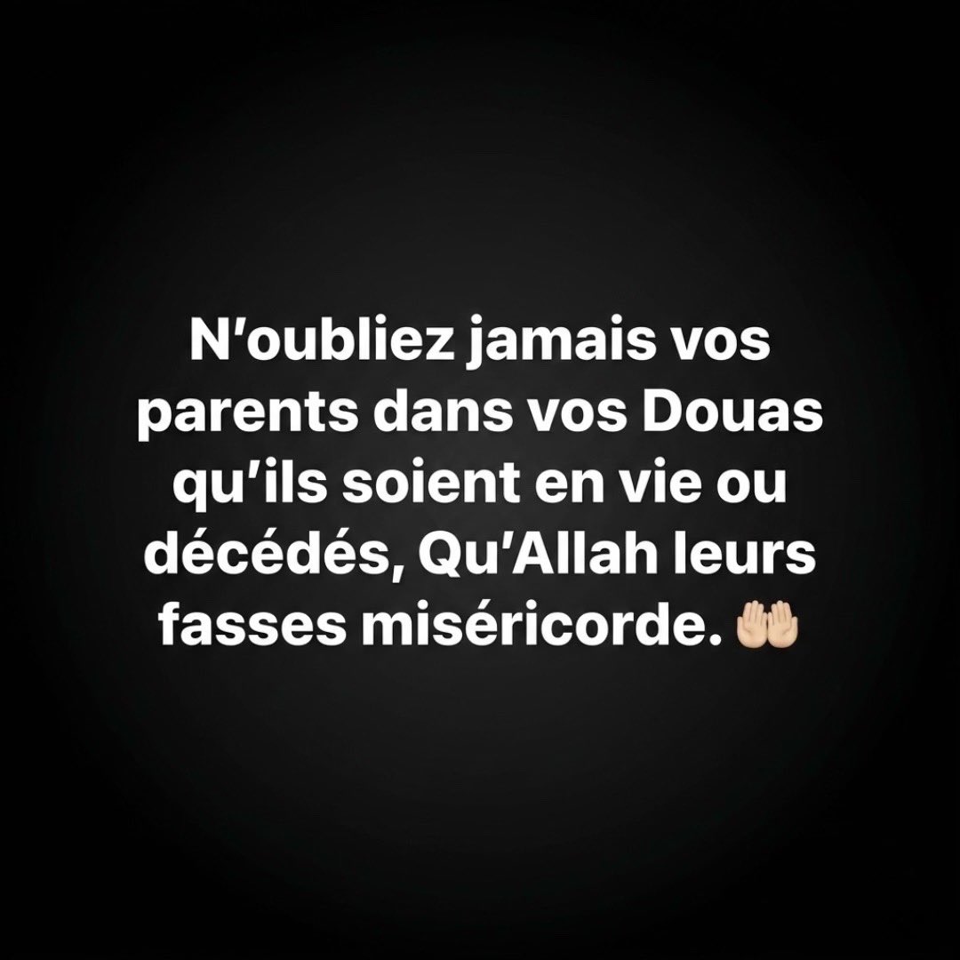 ThiareOusseynou's tweet photo. Pour nos parents, ici ou ailleurs 🙏🏾✨
#Parents #Doua #Islam #Gratitude https://t.co/rmqpFuqW0b
