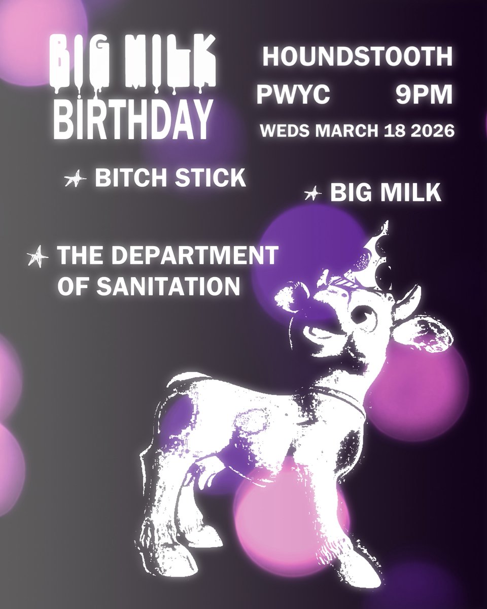 ethanfeldman's tweet photo. Do NOT encourage my band BIG MILK on March 18 at Houndstooth in Toronto as we celebrate our sixth birthday https://t.co/Dzy2rfO4Ct