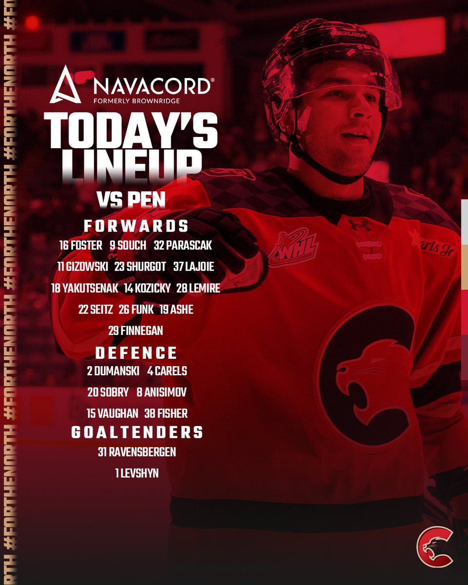 Tonight's line-up vs. Penticton!

#ForTheNorth • #WHL