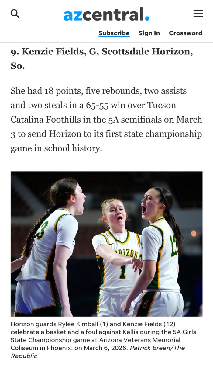 Kenzie__Fields's tweet photo. Blessed and grateful to be nominated for Arizona High School Basketball Player of the Week! 🏀🙏🏼 https://t.co/wkWKSbpI0T
