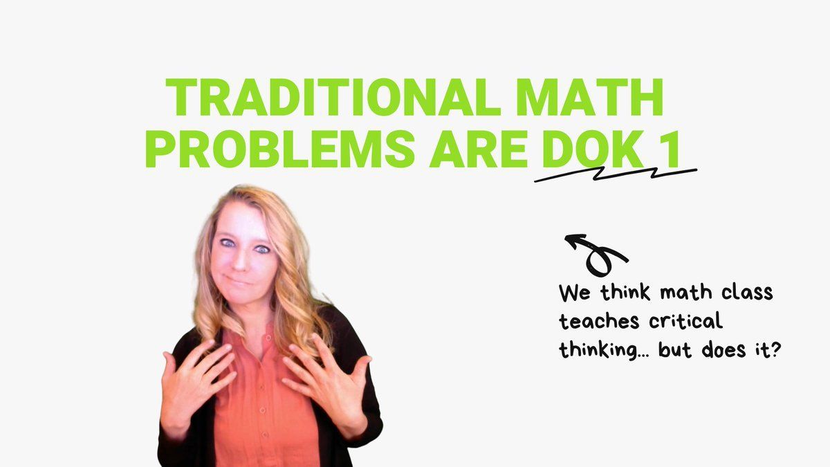 alicekeeler's tweet image. Does math class teach critical thinking?

It is DOK 1 (low critical thinking) to mimic steps and directions. 

#mathChat #DOKchat #TeacherTech
