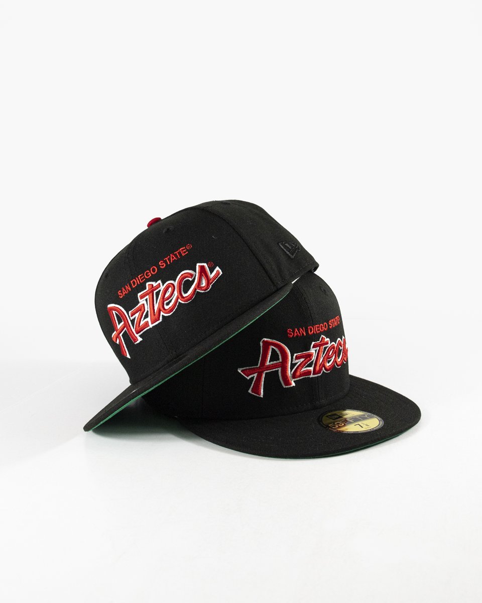 BillionCreation's tweet photo. Bracket ready. Hat ready. Let the madness begin. 🏀
The SDSU Aztecs Retro Script New Era just made the starting lineup 🔥

Drop day: March 16 
🕚In-store 11 AM 
🕔 Online 5 PM https://t.co/CsrrsFo12l