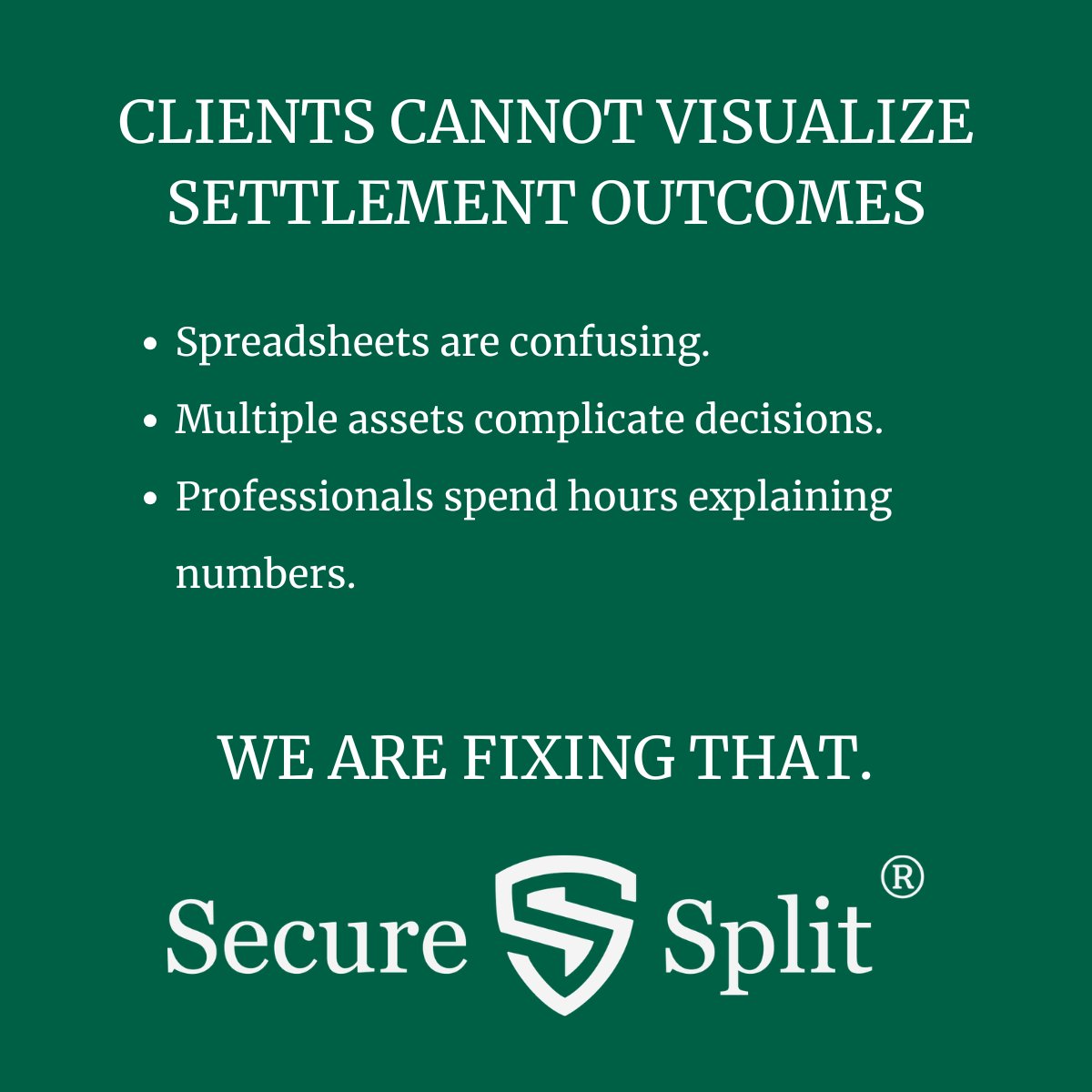 securesplit's tweet photo. Divorce professionals often spend significant time explaining financial outcomes. We're launching a better way to visualize them.
Launching March 16 → https://t.co/NeI0KGlwJ1

#fintech #startup #familylaw #divorce #divorcetech https://t.co/A3pEL45hxv