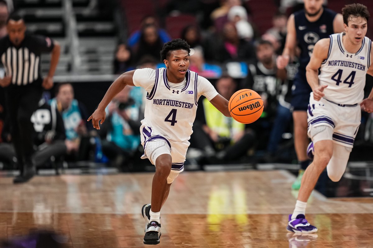 NUMensBball's tweet photo. 9 assists and counting for Jayden Reid 👏

Already tied for the Northwestern Big Ten Tournament record. https://t.co/6mxeMwN3nC