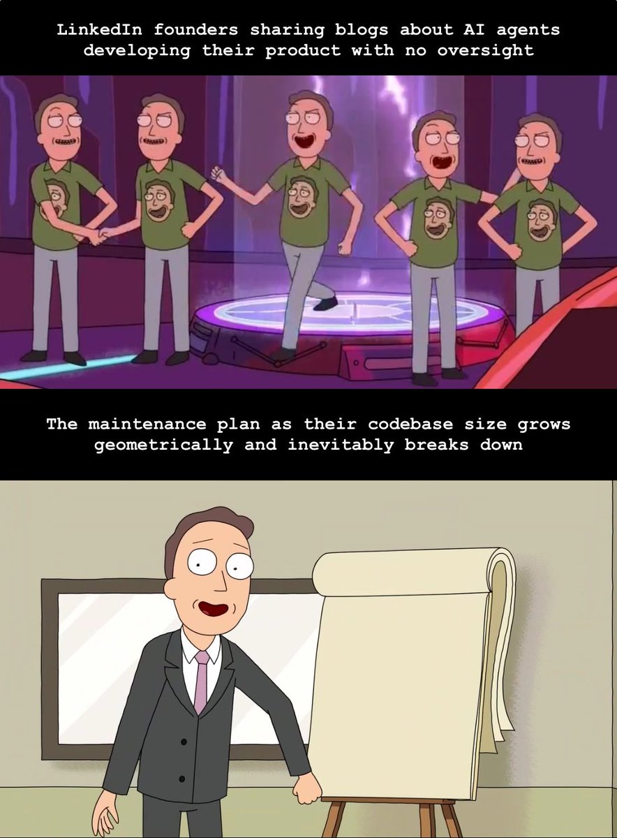 Watching AI devs build bots without a manual is like watching clones try to explain their own spaghetti code plan

Is there a universe where this doesn't end with a system crash and mandatory caffeine