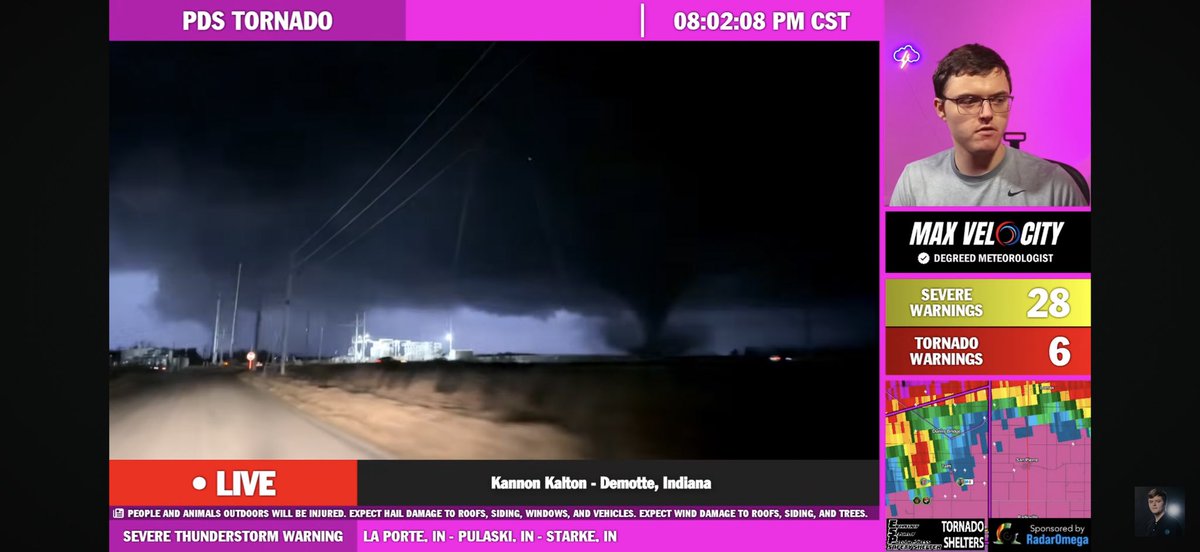 AlexSelph's tweet photo. @MaxVelocityWX Teft, Indiana Stove Pipe from your stream 8pm https://t.co/tKL9VzEjk7