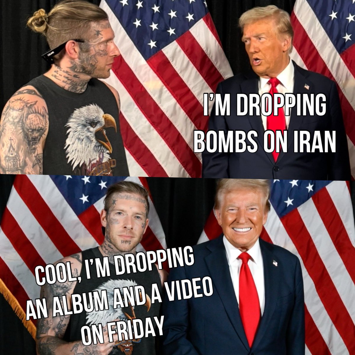 IAMTOMMACDONALD's tweet photo. I guess everybody’s droppin’ somthing 🤣

Seriously though…can’t wait till Friday!!! https://t.co/pqO3VPEBub