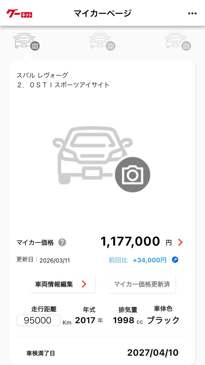Pekatom3mk's tweet photo. n数1しかないけど、グーネットのマイカー価格とほぼドンピシャの売却で笑った
意外といい線行ってるんだねコレ https://t.co/YmcszvsIGv