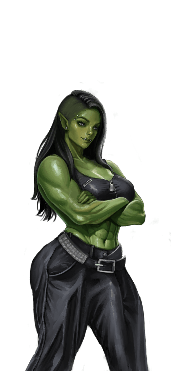ChiNatExistence's tweet photo. Finished up with Gloria's sprites! Not a whole lot changed here to be  honest. Made her more buff and gave her pants a little more slack, but  beyond that she's still the same ol' orc ( ^-^) https://t.co/le6CGxw1xi