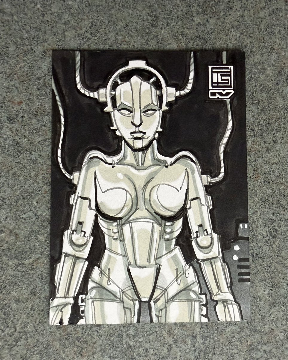 TimShinn73's tweet image. March of the Robots

Day 10

Maria 

Each day in March, I’ll post a robot themed sketch card. Each day’s card is available to claim. $40 plus shipping. 

Message to claim. 

I’m also taking robot sketch card commission requests.

#sketchcards #metropolis #maria