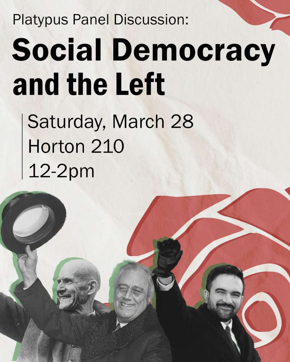SATURDAY - March 28: Join Platypus at the University of New Hampshire (UNH) for a public panel discussion on the Left titled "Social Democracy and the Left." Where does it come from and where is it going?

Horton 210, 12-2 PM. Audience Q&amp;A welcome.

Info: instagram.com/platypusunh/