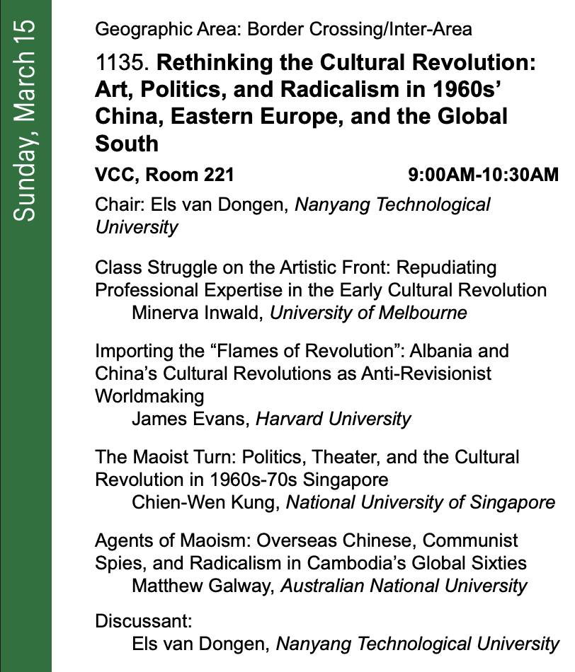 jagevans's tweet photo. Headed to @AASAsianStudies this week? Chien-wen Kung, Matt Galway, @minerva_meng, Els van Dongen and I will be"Rethinking the Cultural Revolution" on Sunday, where I'll present on Albania's own Cultural Revolution in the 1960s (pic from Tirana!) https://t.co/eQqfoyfe5V #AAS2026 https://t.co/NG9MgRzmcI