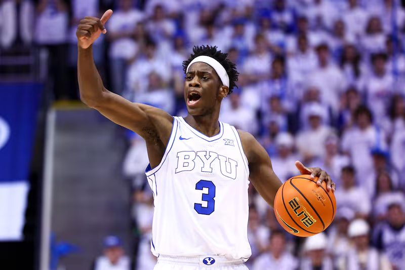 NoCeilingsNBA's tweet photo. AJ Dybantsa in the win over Kansas State #NBADraft

— 40 PTS
— 9 REBS
— 6 ASTS
— 3 STLS
— 15/21 FG
— 2/6 3P
— 8/9 FT https://t.co/s6jp1kmHAR