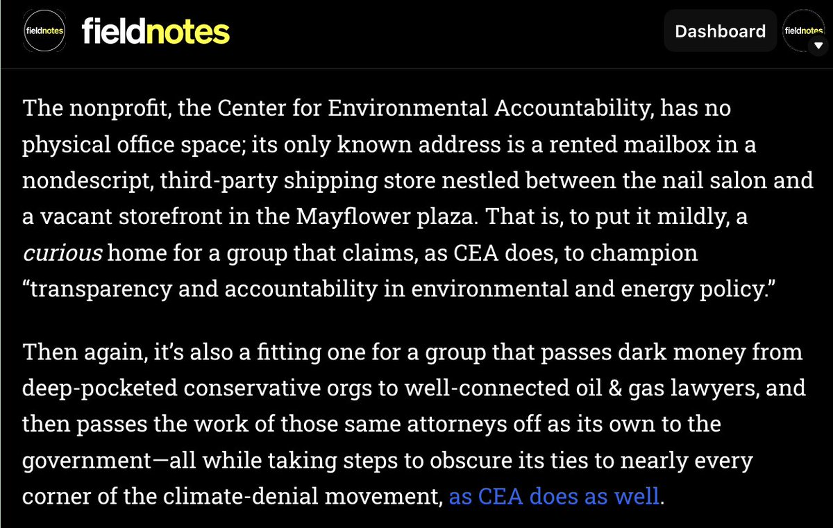 JoshVoorhees's tweet photo. A shady oil &amp; gas legal group. A cadre of Trump appointees. A couple million in ultra-conservative dark $$$.     

Oh, and an otherwise nondescript Texas strip mall. 

All are part of the Endangerment whodunnit: https://t.co/ggbKmoFveY