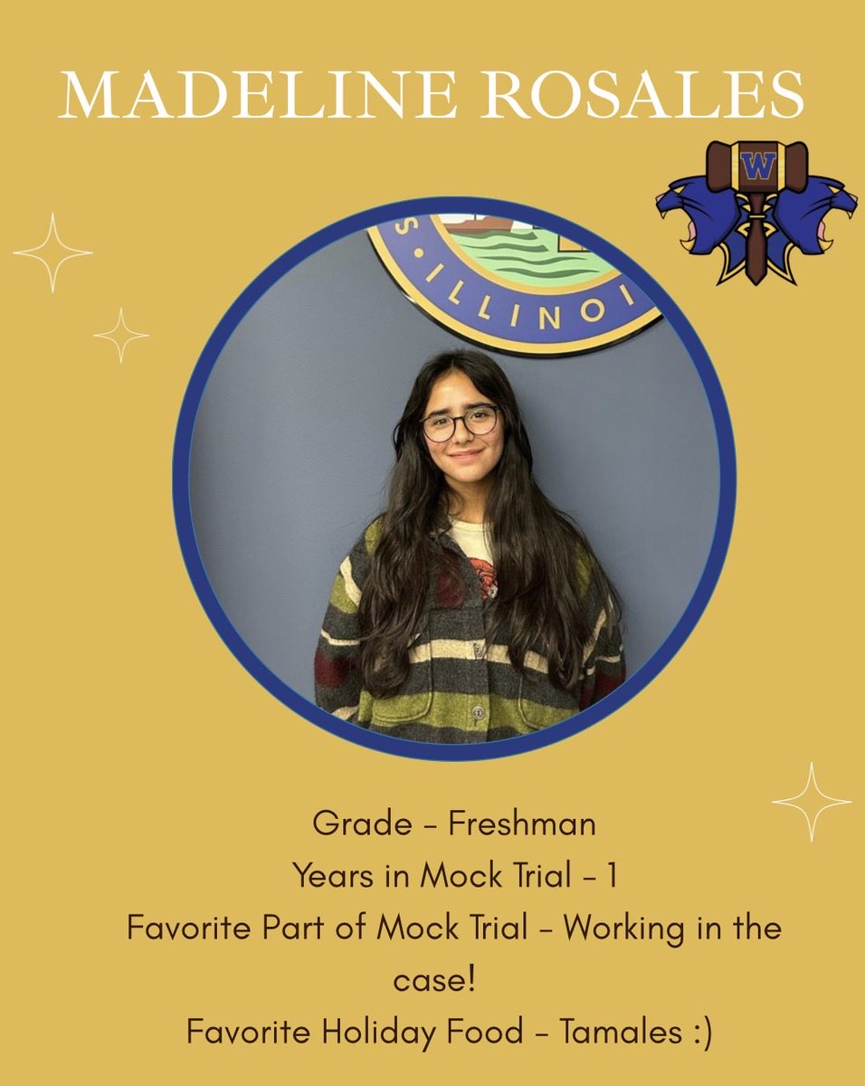 MockWhs's tweet photo. One of our freshman this year is Madeline Rosales. Madeline is an attorney with our plaintiff this year. We can’t wait to see what you do next! https://t.co/Yqd8HFInEz