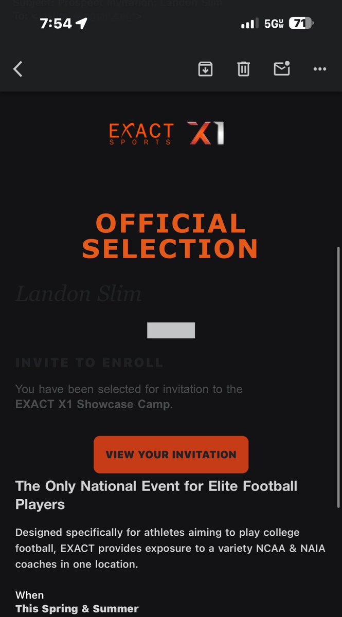 Lando14_'s tweet photo. I would like to thank @EXACTSports for this invite to the X1 camp I can’t wait to be in attendance.🙏 @CoachRico15 @MJ_NFLDraft https://t.co/JdWqsFekmc