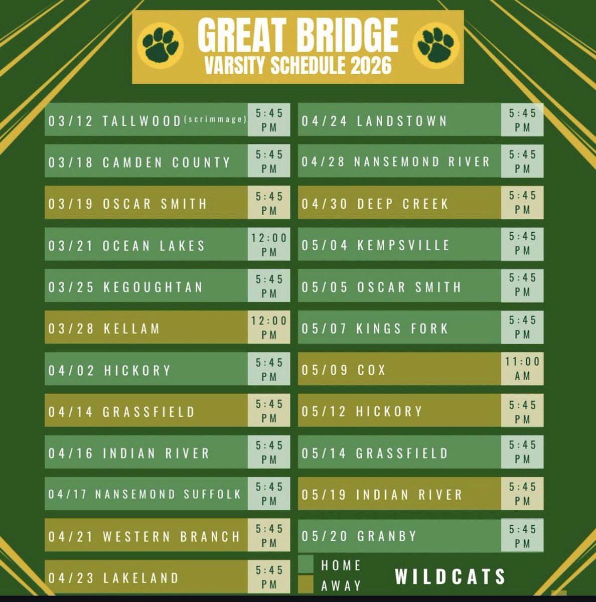 Excited to start my second season with Great Bridge Varsity Softball! 🥎 Grateful for every opportunity to compete, grow, and represent my team. Can’t wait for our season opener! Go Wildcats!! <a href="/GbhAthletics/">Great Bridge High Athletics</a> <a href="/UnityTownsend/">Unity Softball - Townsend</a> <a href="/RadfordSoftball/">Radford Softball</a> <a href="/RoanokeSoftball/">RoanokeSoftball</a>  <a href="/CoastRecruitsSB/">Coast Recruits 🥎</a>