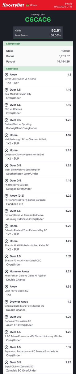 congratsodds's tweet photo. 92 odds for the day

Booking Code: C6CAC6 https://t.co/hQLM4lgR90