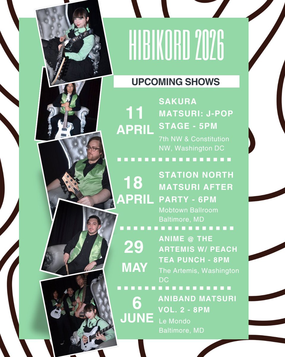 hibikord's tweet photo. 🚨 UPDATED SHOW LIST 🚨
#anime #band #coverband #jpop #jrock #idol #idolband #music #bass #guitar #singer #music #dmvband #dcband #animemusic #japanesemusic #music https://t.co/bgrxHsVf00